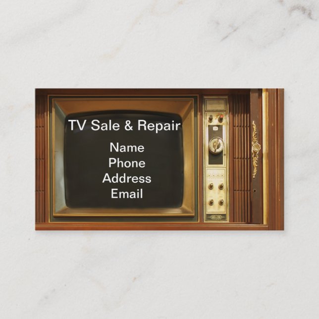 Television Sale and Repair Services Business Card (Front)