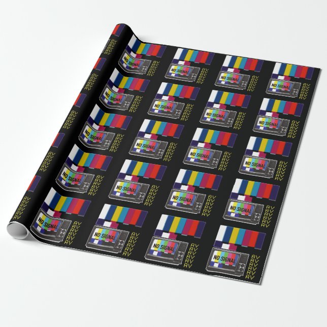 Television Test Card No Signal Vaporwave Wrapping Paper (Unrolled)