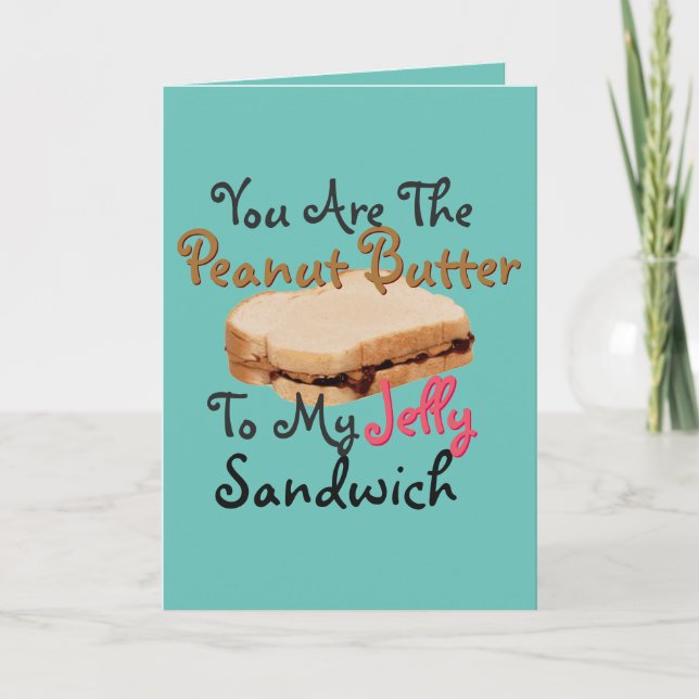 Tell I Love You PB&J Peanut Butter Jelly Sandwich Card (Front)