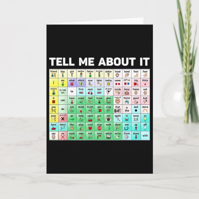 Tell Me About It Speech Language Pathology Aac Spe Card (Front)