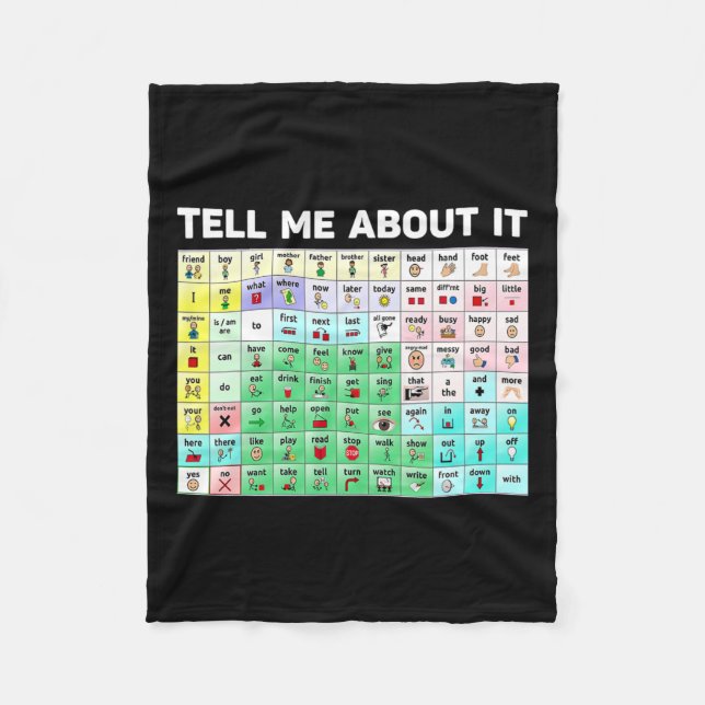 Tell Me About It Speech Language Pathology Aac Spe Fleece Blanket (Front)