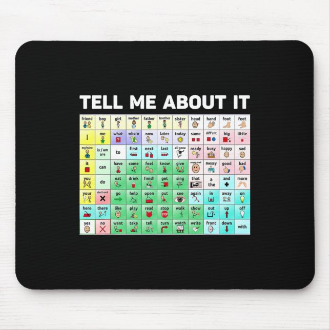 Tell Me About It Speech Language Pathology Aac Spe Mouse Mat (Front)