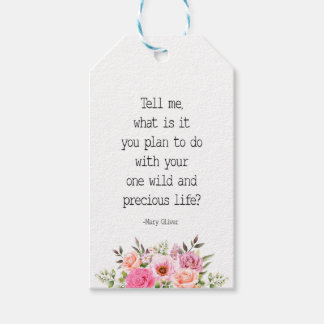 Tell Me What Is It You Plan, Mary Oliver Quote Gift Tags