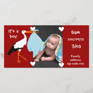 Tell of birth Cigogne It's a boy Announcement