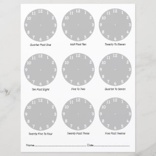 Tell the Time Work Sheets