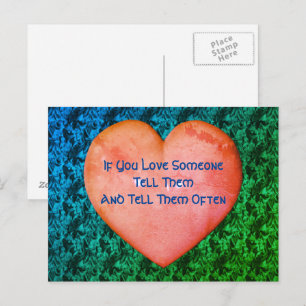 Tell Them You Love Them Pink Heart Abstract Postcard
