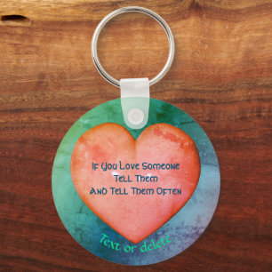 Tell Them You Love Them Pink Heart Personalised Key Ring