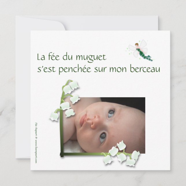Tell us about the birth of a muguet and fée felt announcement (Front)