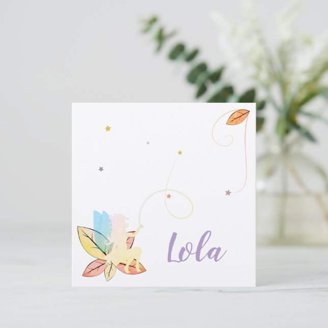 Tell us about the fall fairy birth invitation (Standing Front)