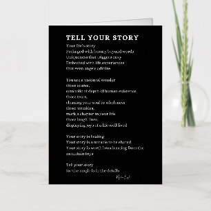Tell Your Story Courage poem Foil Greeting Card