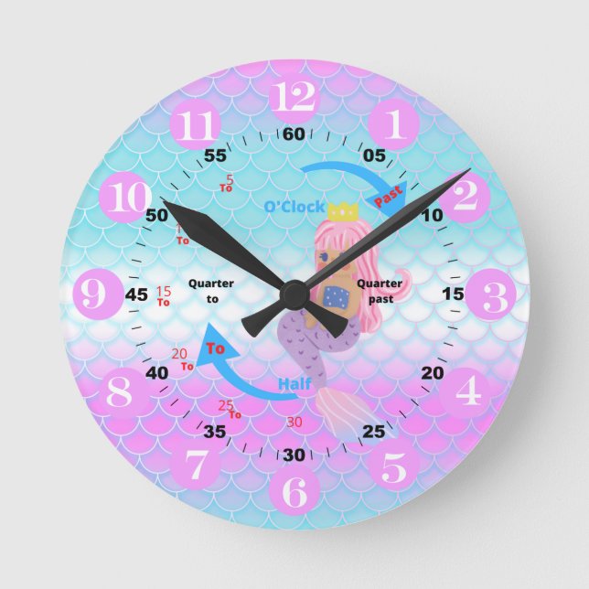 Telling Time Mermaid Clock (Front)
