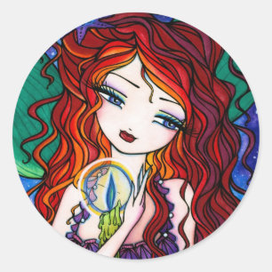 "Tellulah's Treasures" Mermaid Fantasy Fairy Classic Round Sticker