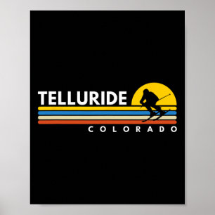 Telluride Co Colorado Vintage Retro Souvenirs Skii Poster
