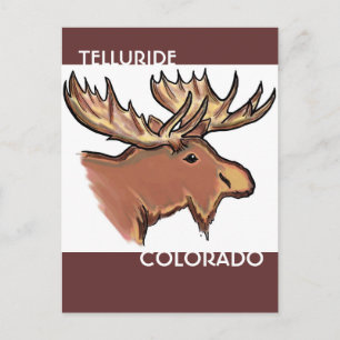 Telluride Colorado brown moose postcard