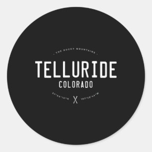 Telluride Colorado Graphic Distressed Vintage Ski Classic Round Sticker