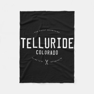 Telluride Colorado Graphic Distressed Vintage Ski Fleece Blanket