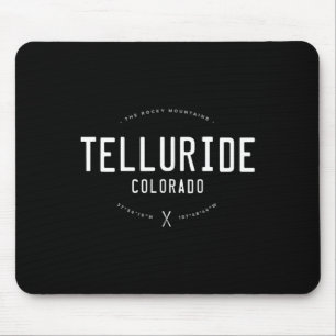 Telluride Colorado Graphic Distressed Vintage Ski Mouse Mat