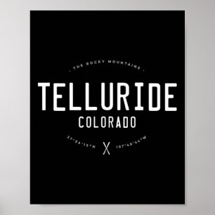 Telluride Colorado Graphic Distressed Vintage Ski  Poster