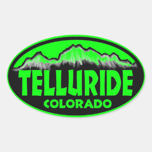 Telluride Colorado green oval stickers