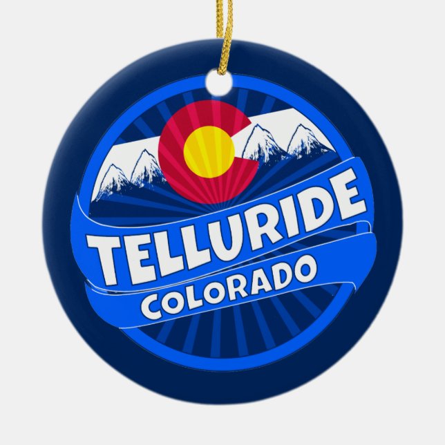 Telluride Colorado mountain burst ornament (Front)