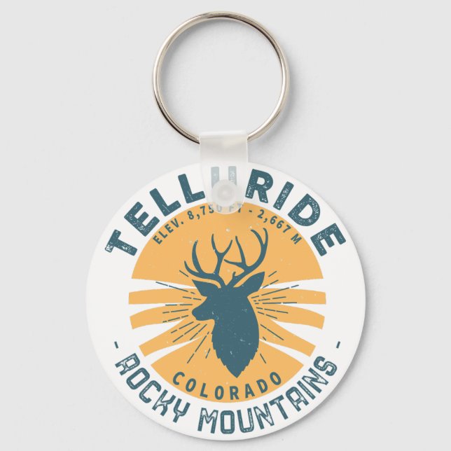 Telluride Colorado Mountains - Ski Souvenir  Key Ring (Front)