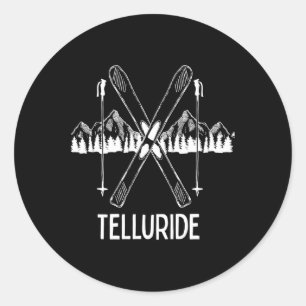 Telluride Colorado Rocky Mountains Co Skiing Snowb Classic Round Sticker