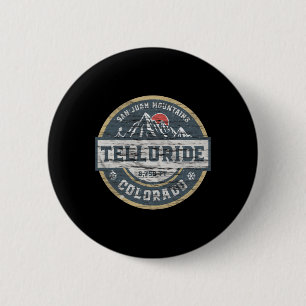 Telluride Colorado San Juan Rocky Mountains Skiing 6 Cm Round Badge