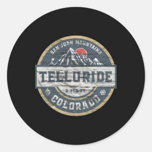 Telluride Colorado San Juan Rocky Mountains Skiing Classic Round Sticker