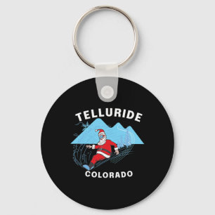 Telluride Colorado - Santa Claus Snowboard Key Ring