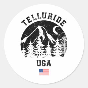 Telluride Colorado Ski Resort Alpine Skiing Americ Classic Round Sticker
