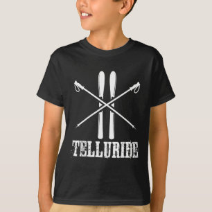 Telluride Colorado Ski Skier Skiing Poles Down Hil T-Shirt