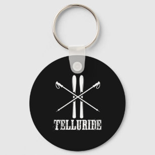 Telluride colorado ski skier skiing poles down key ring