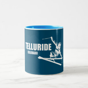 Telluride Colorado Skier Two-Tone Coffee Mug