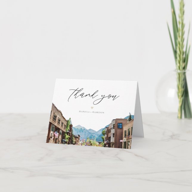 TELLURIDE Colorado Skyline Mountain Destination Thank You Card (Front)