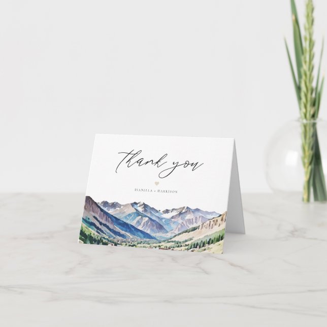 TELLURIDE Colorado Skyline Mountain Destination Thank You Card (Front)