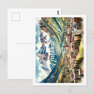 Telluride Colorado USA Famous Place watercolor Postcard