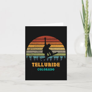 Telluride Colorado Vintage Sunset Snowboarding Sno Card