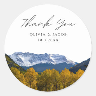 Telluride Colorado Wedding Favour Photo Thank You Classic Round Sticker