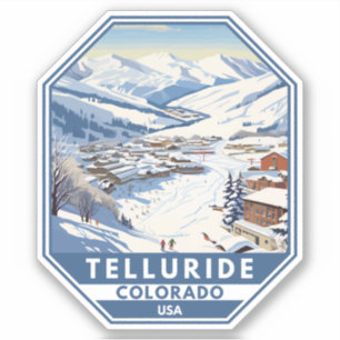 Telluride Colorado Winter Travel Art Vintage