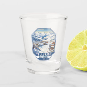 Telluride Colorado Winter Travel Art Vintage Shot Glass