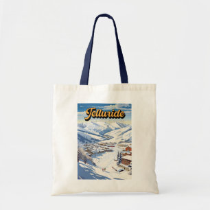Telluride Colorado Winter Travel Art Vintage Tote Bag