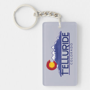 Telluride Colorado wood mountains keychain