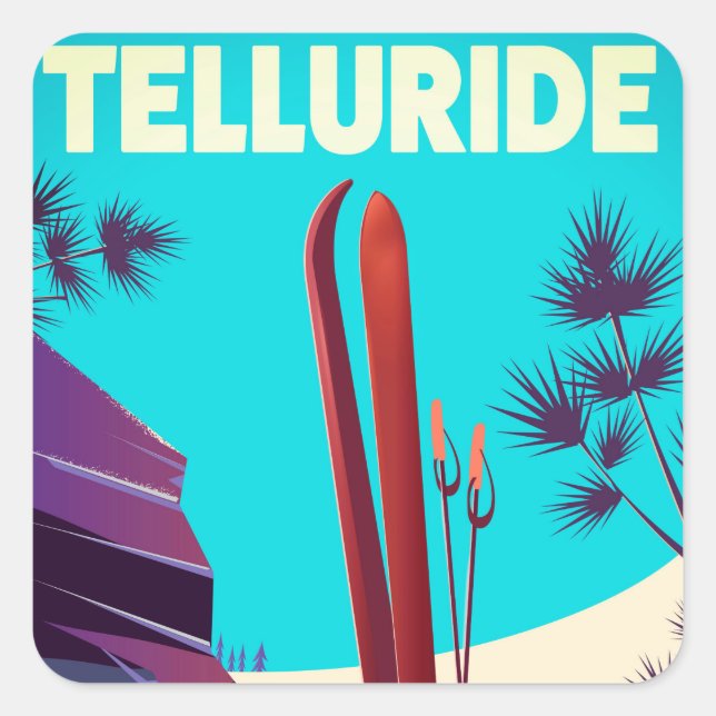 Telluride Ski Rocky Mountains Square Sticker (Front)
