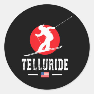 Telluride Usa Ski Resort Rocky Mountains American Classic Round Sticker