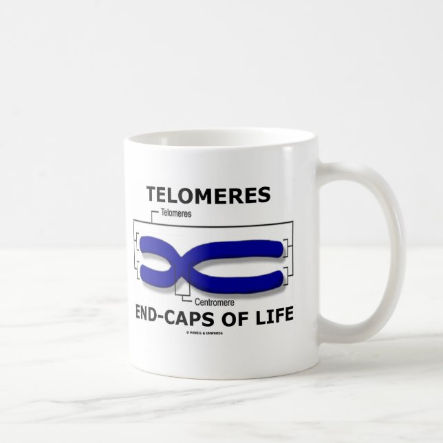 Telomeres End-Caps Of Life (Biology Humour) Coffee Mug (Right)
