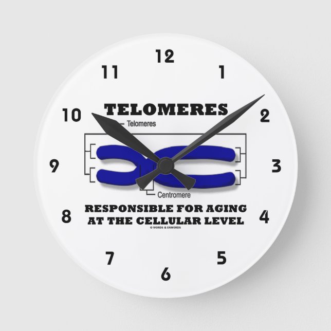 Telomeres Responsible For Aging At Cellular Level Round Clock (Front)