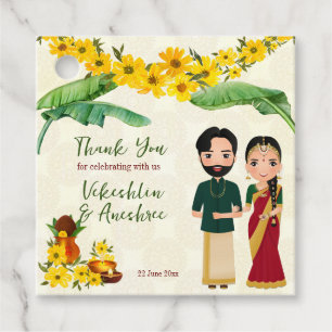 Telugu Tamil South Indian wedding personalised Favour Tags