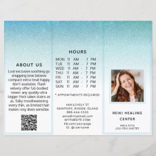 TEM* Photo QR Trifold Brochure Abstract Menu Price