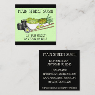 Temaki Sushi Hand Roll Japanese Food Restaurant Square Business Card