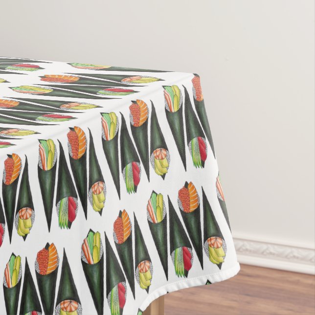 Temaki Sushi Hand Roll Rolls Japanese Food Cuisine Tablecloth (In Situ)